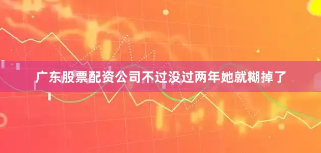 广东股票配资公司不过没过两年她就糊掉了